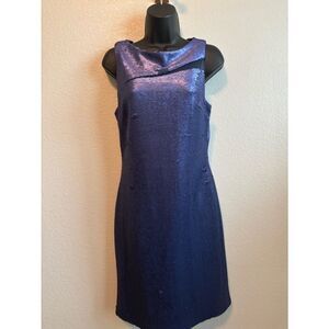 julia jordan Metallic Black/Blue Sheen Sleeveless Mini Dress